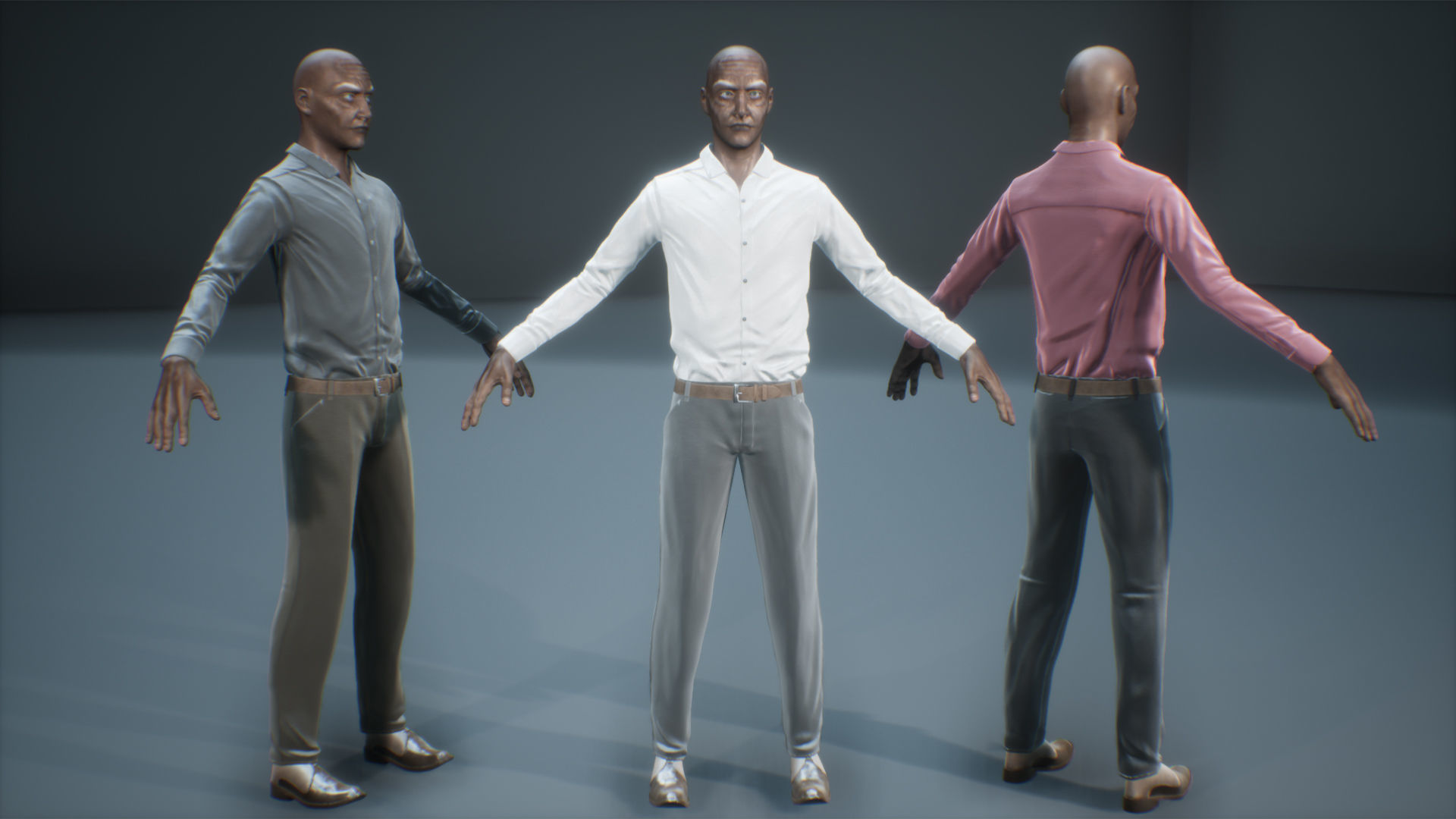 civilian old man for unreal engine 4 Low-poly 3D model_6