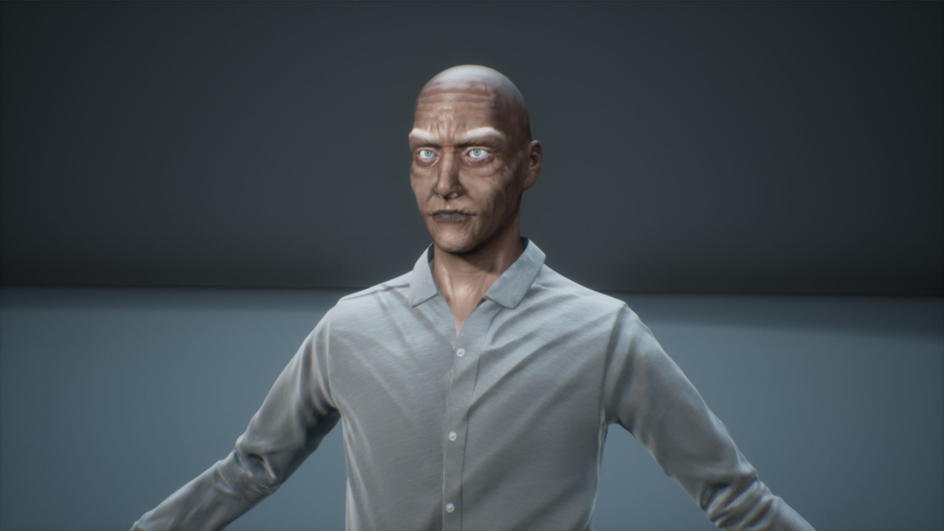 civilian old man for unreal engine 4 Low-poly 3D model_3