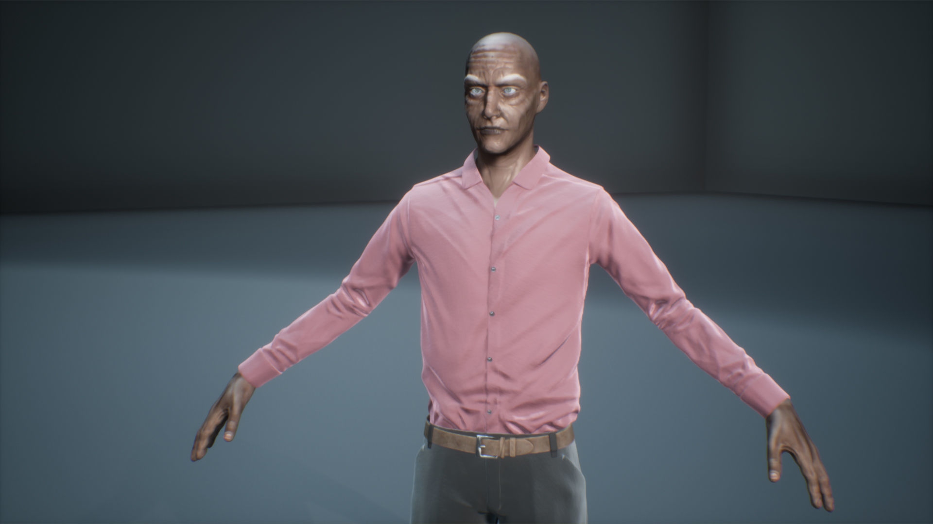 civilian old man for unreal engine 4 Low-poly 3D model_5