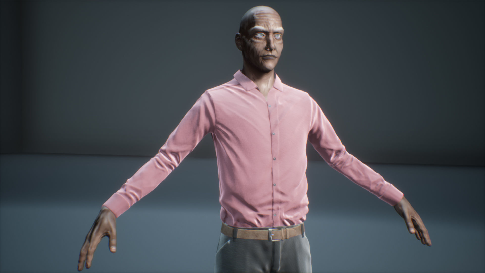 civilian old man for unreal engine 4 Low-poly 3D model_1