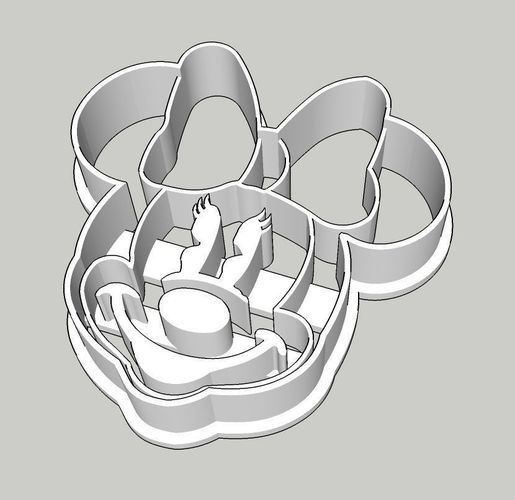 Minnie Mouse Cookie Cutter 2 inches 3D print model