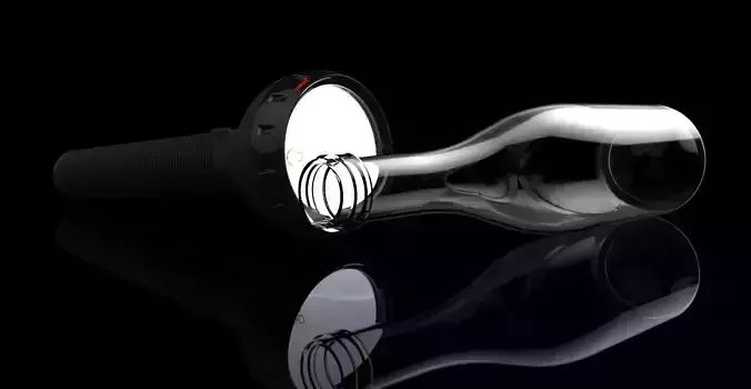Torch Light and Bottle Free 3D model