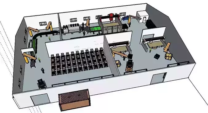 Factory Layout 3D model