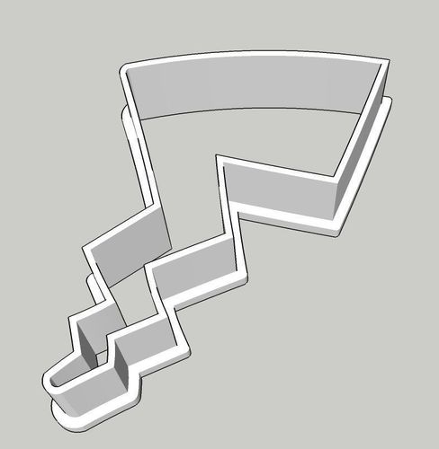 Pikachu Tail 2 inches cookie cutter 3D print model