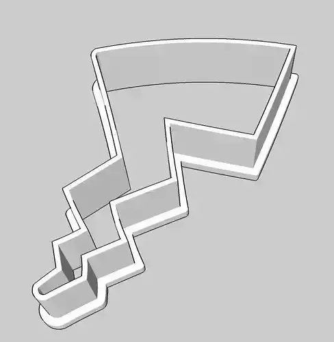 Pikachu Tail 2 inches cookie cutter 3D print model