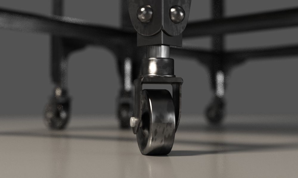 Black and dirty metal double coffee table 3D model_6