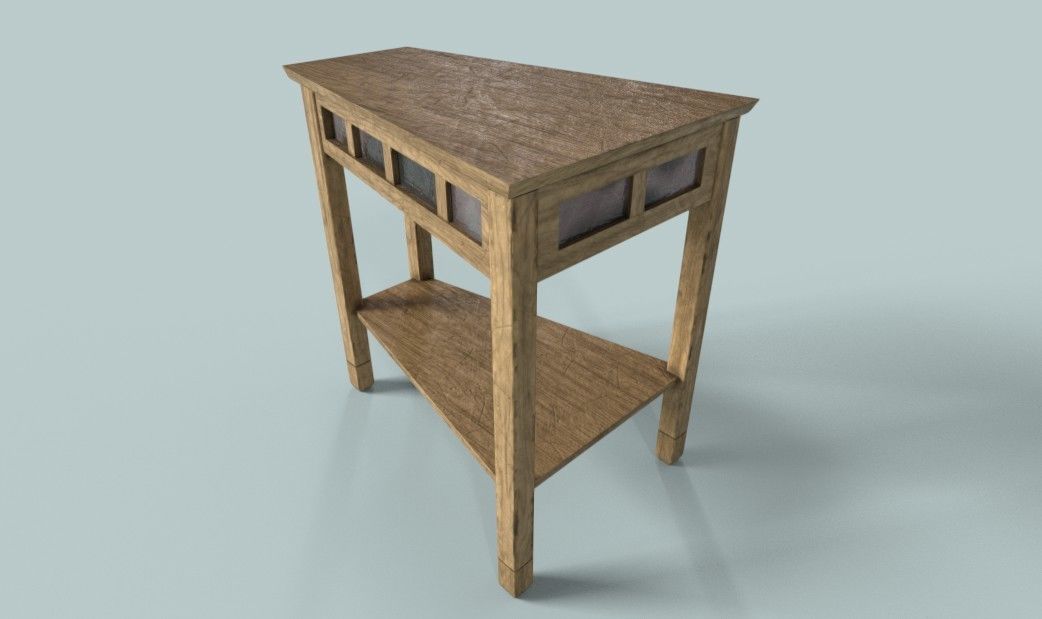 PBR Wooden Table 3 Variations Low-poly 3D model_1