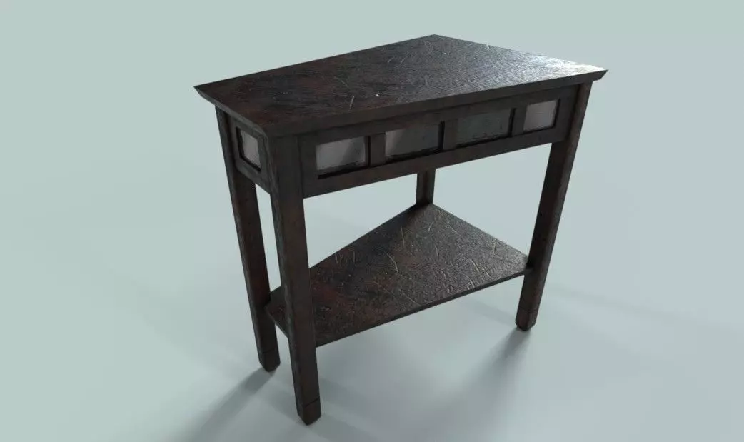 PBR Wooden Table 3 Variations Low-poly 3D model_0