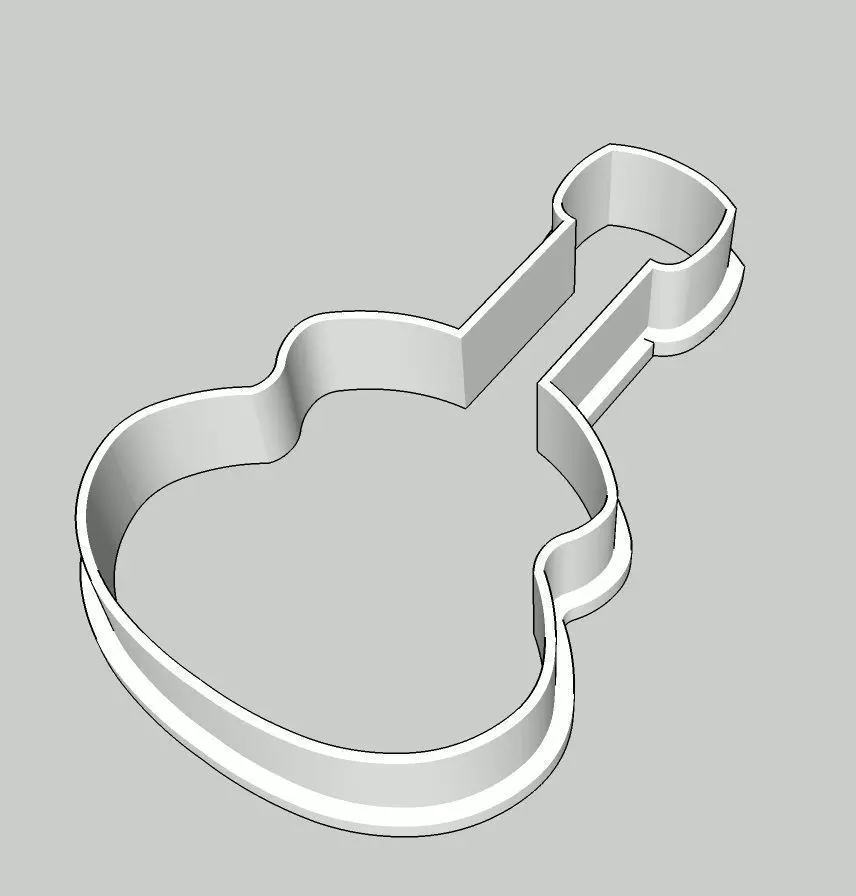 Guitar Outline Cookie Cutter 3D print model_0