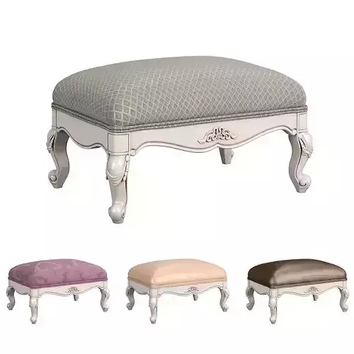 230 Carpenter Casual chair foot stool 3D model