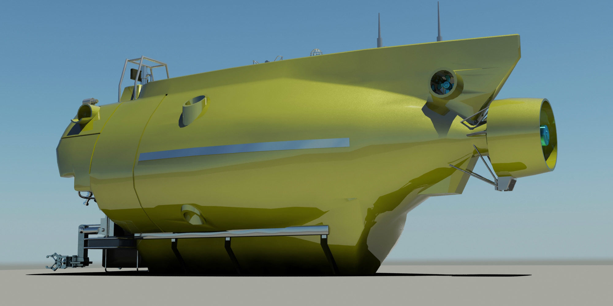 Nautile type french sub 3D model_9