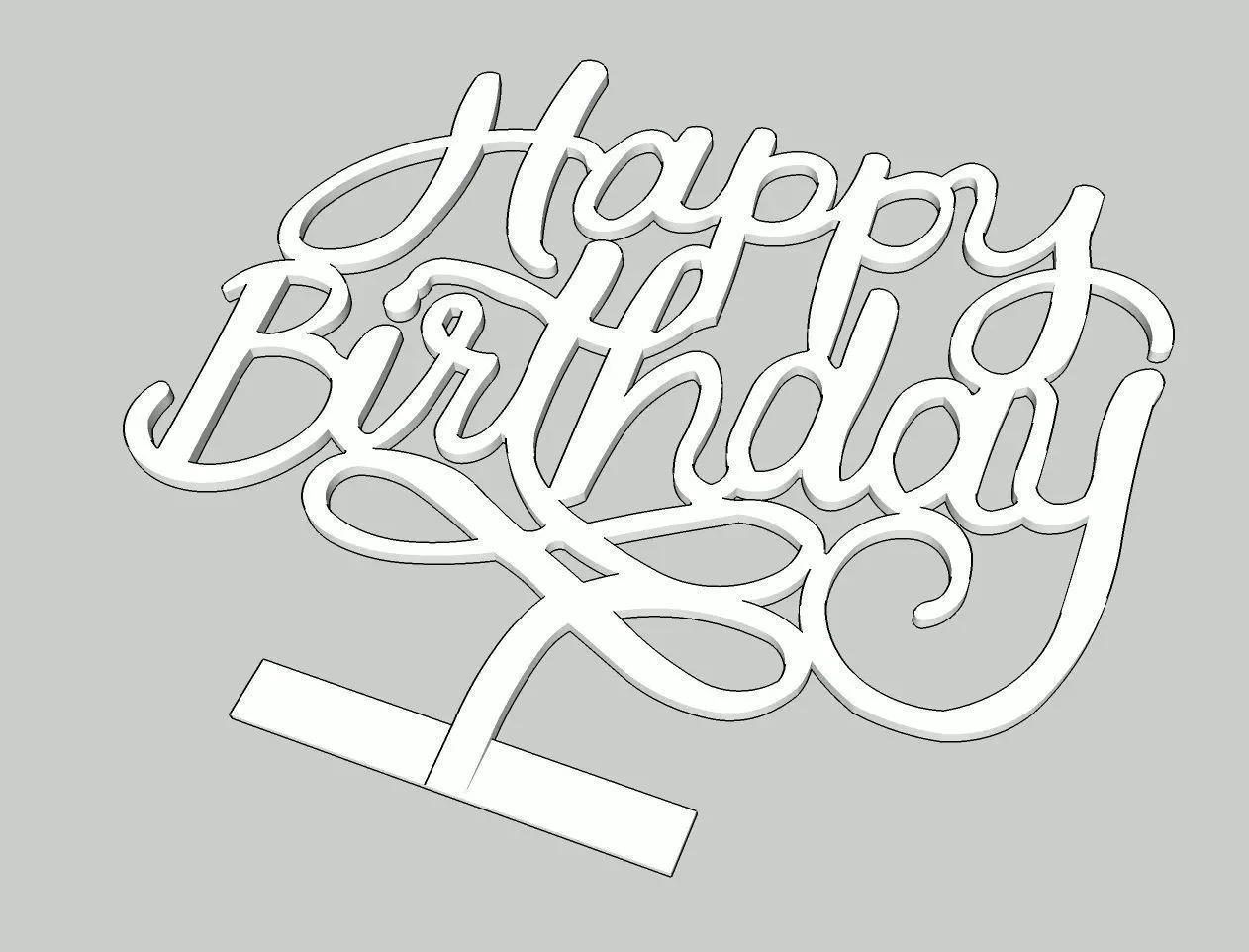 Happy Birthday Cake Topper 3D print model_0
