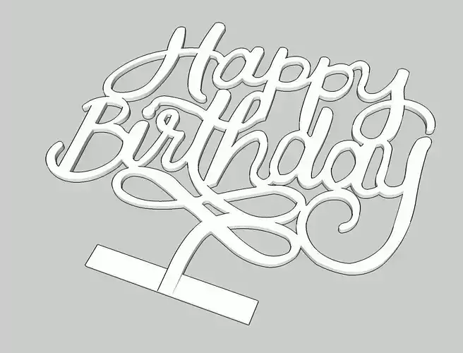 Happy Birthday Cake Topper 3D print model