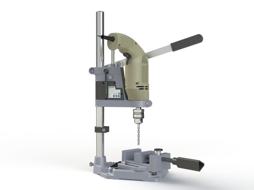 The manual electric drilling platform 3D model_5