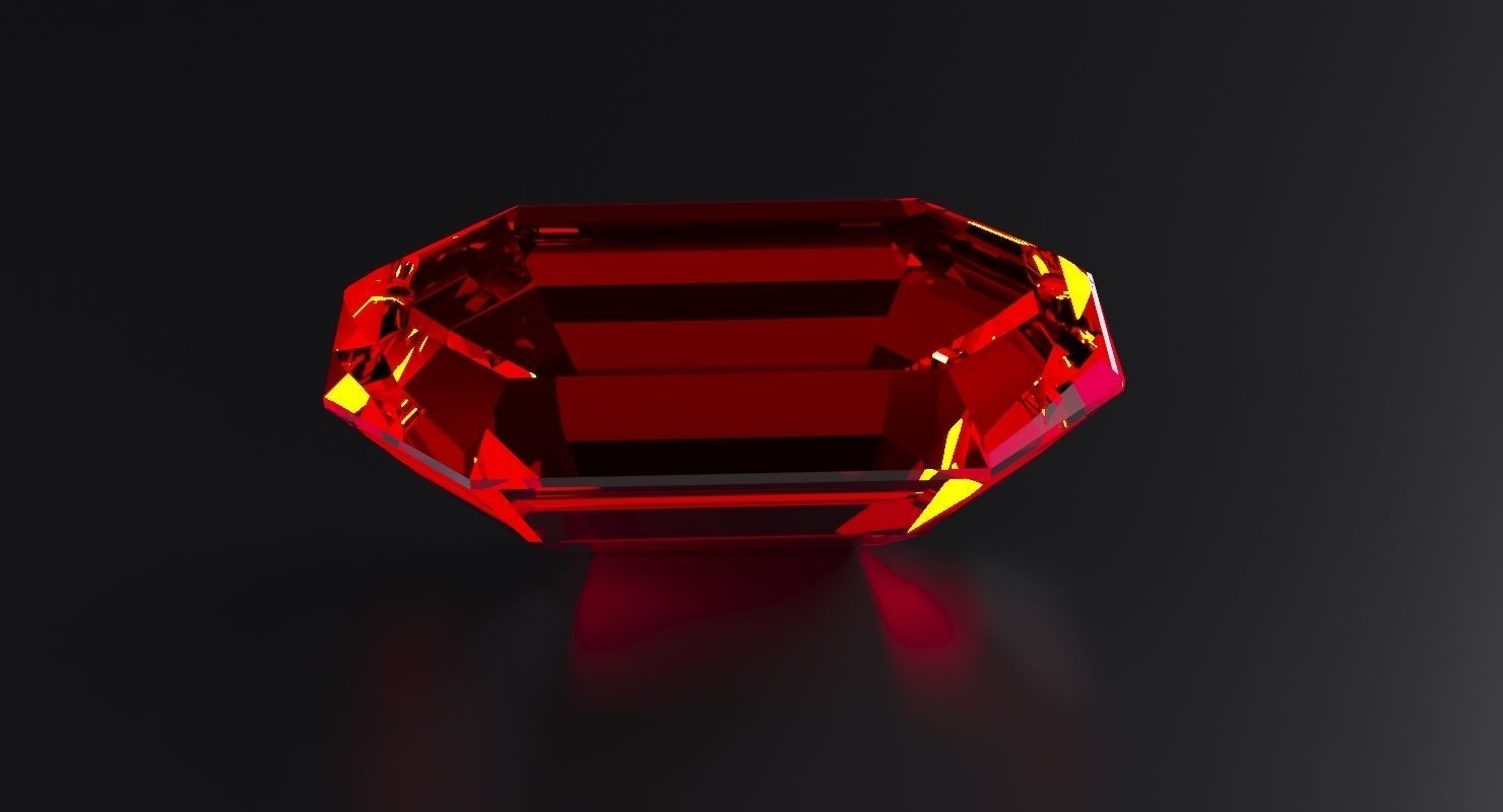 Emerald diamond 3D model_4