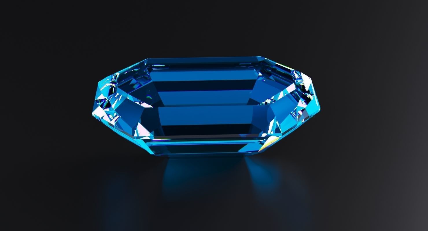 Emerald diamond 3D model_2