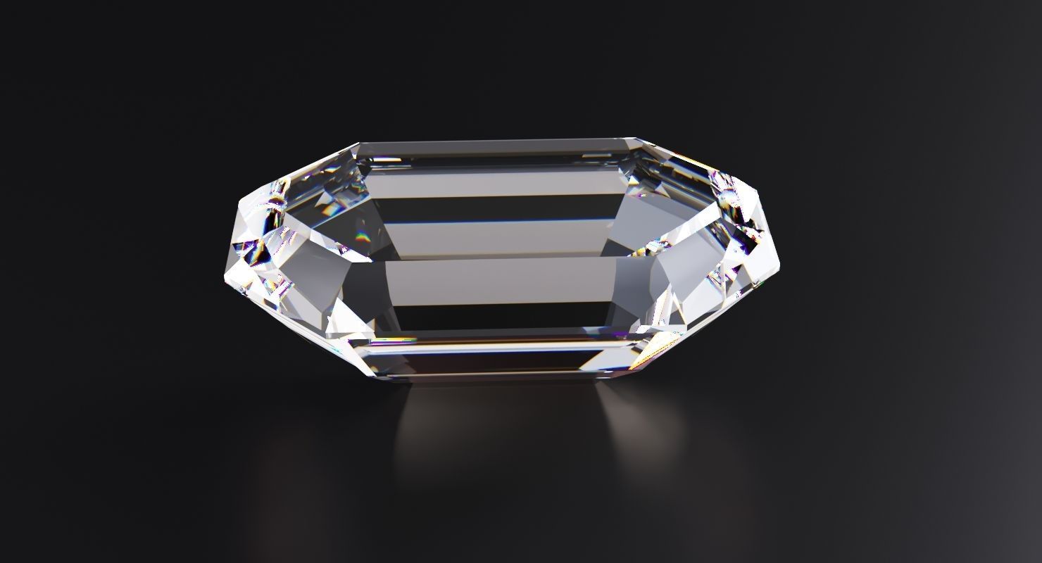 Emerald diamond 3D model_1