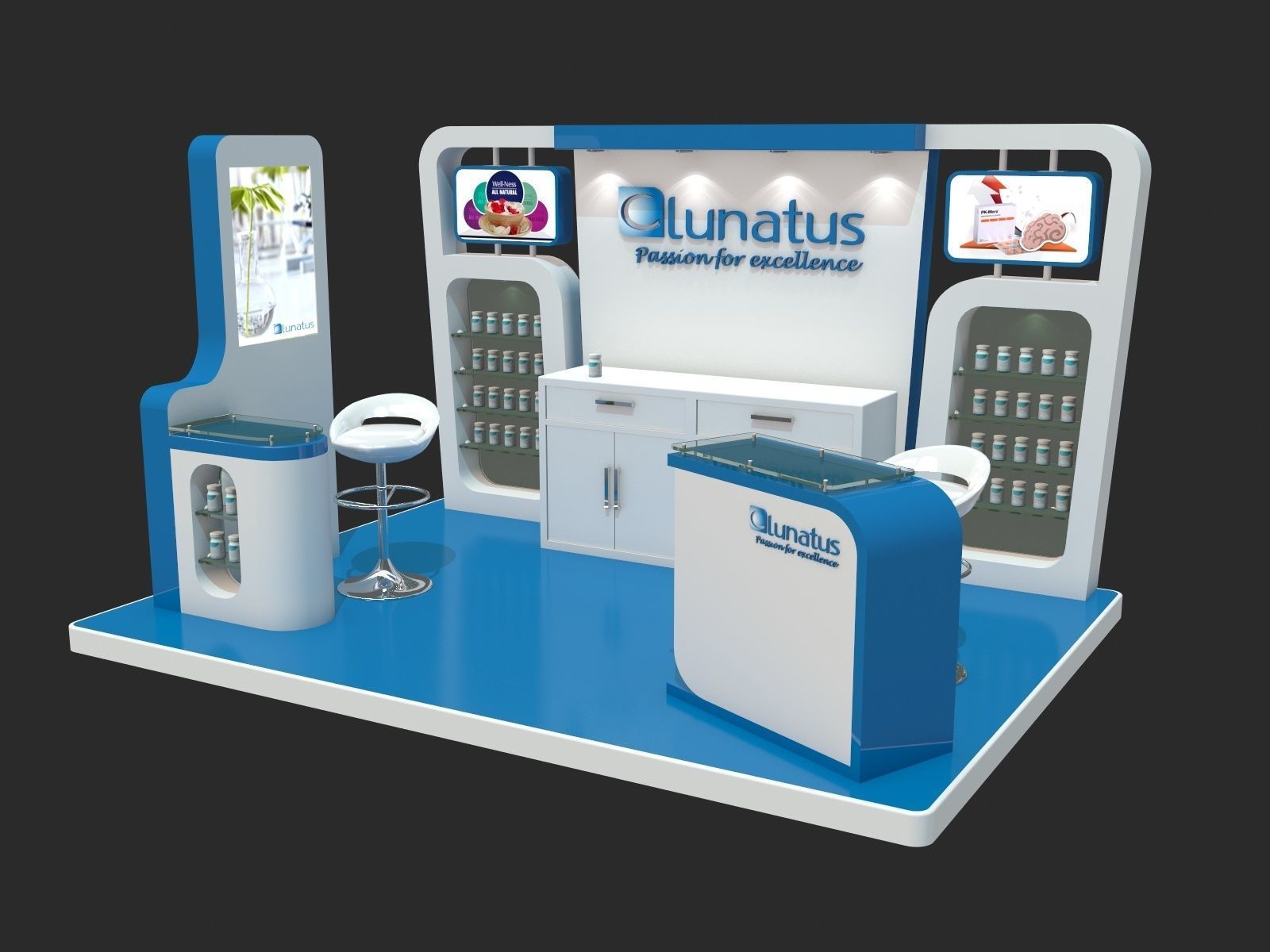 simple exhibition  stand 3D model_1