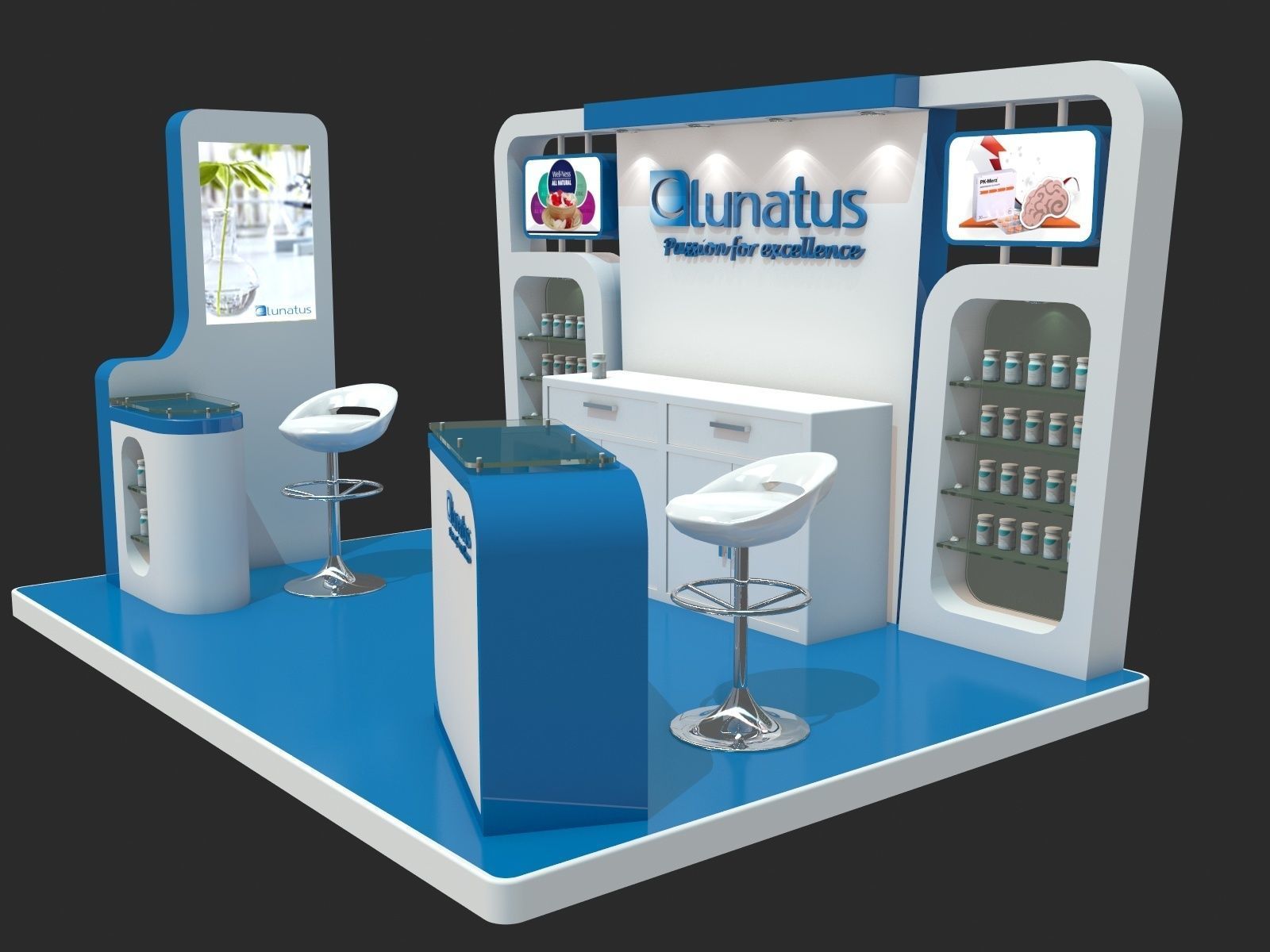 simple exhibition  stand 3D model_2