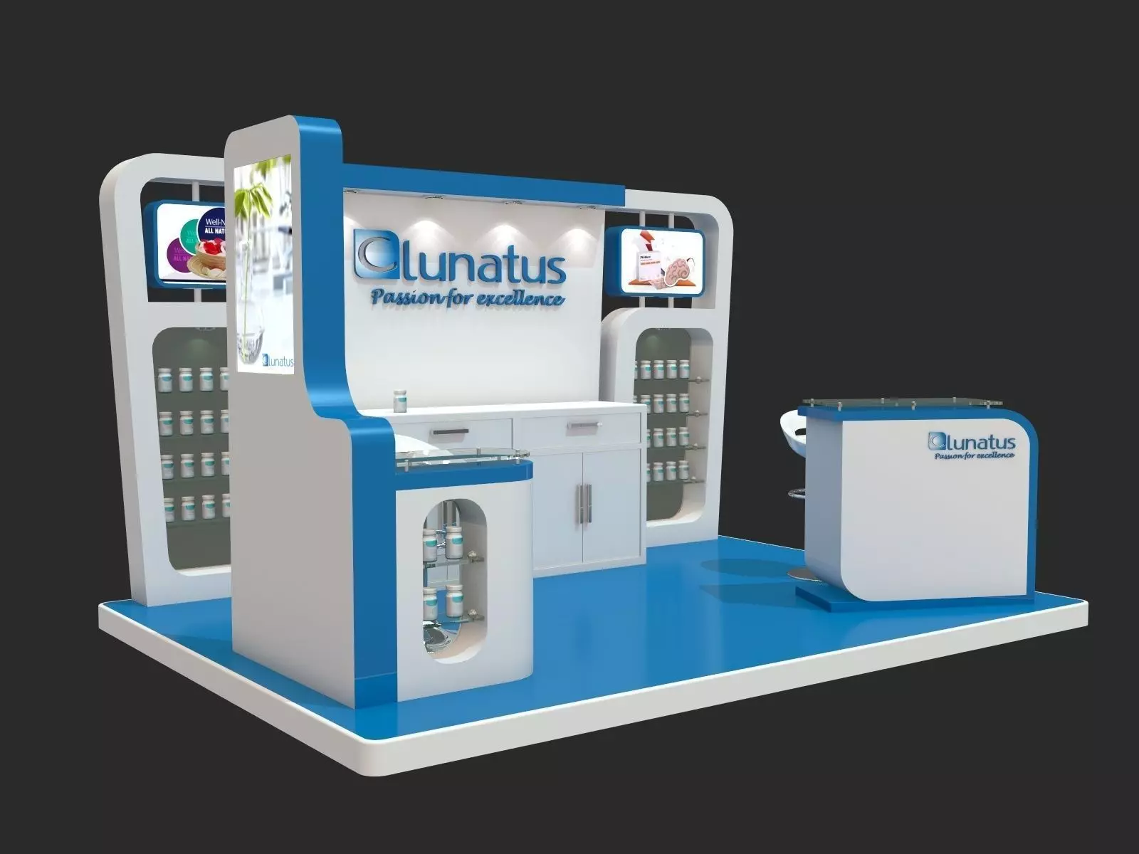 simple exhibition  stand 3D model_0