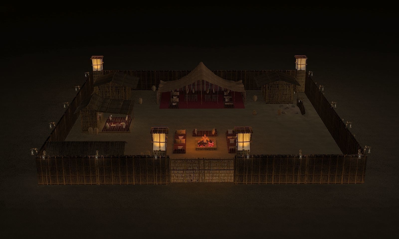traditional arabic desert safari camp  3D model_97