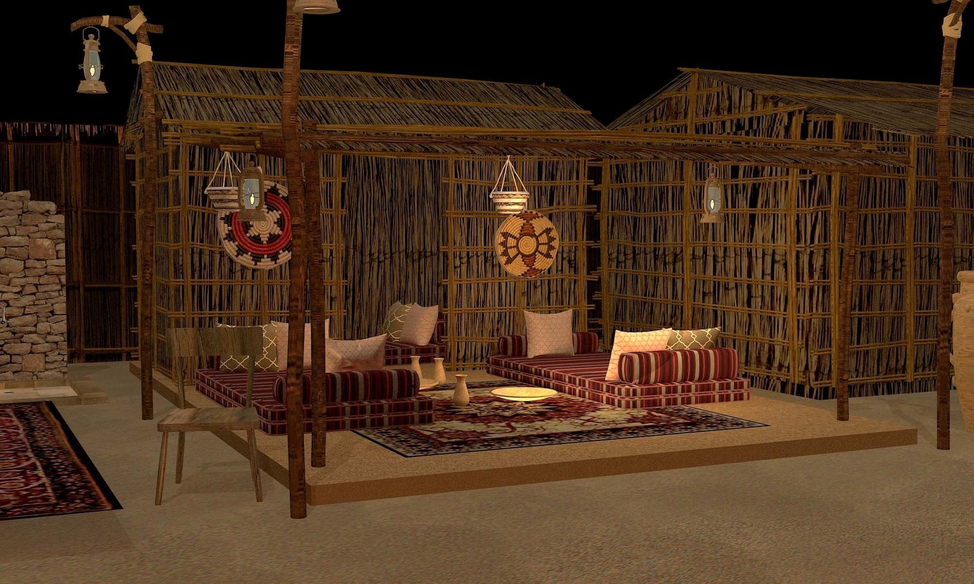 traditional arabic desert safari camp  3D model_31
