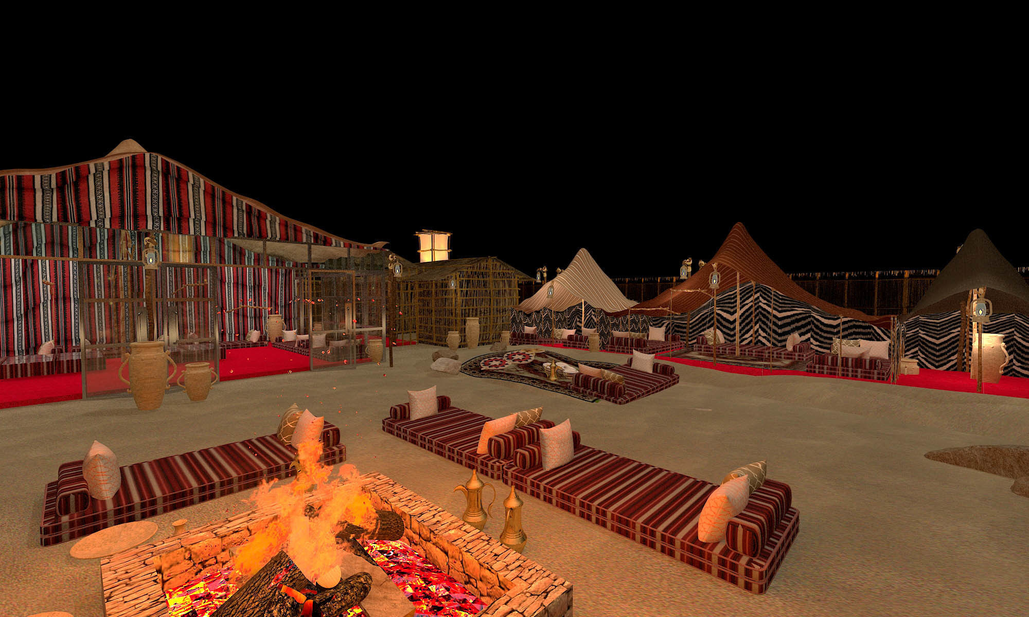 traditional arabic desert safari camp  3D model_14