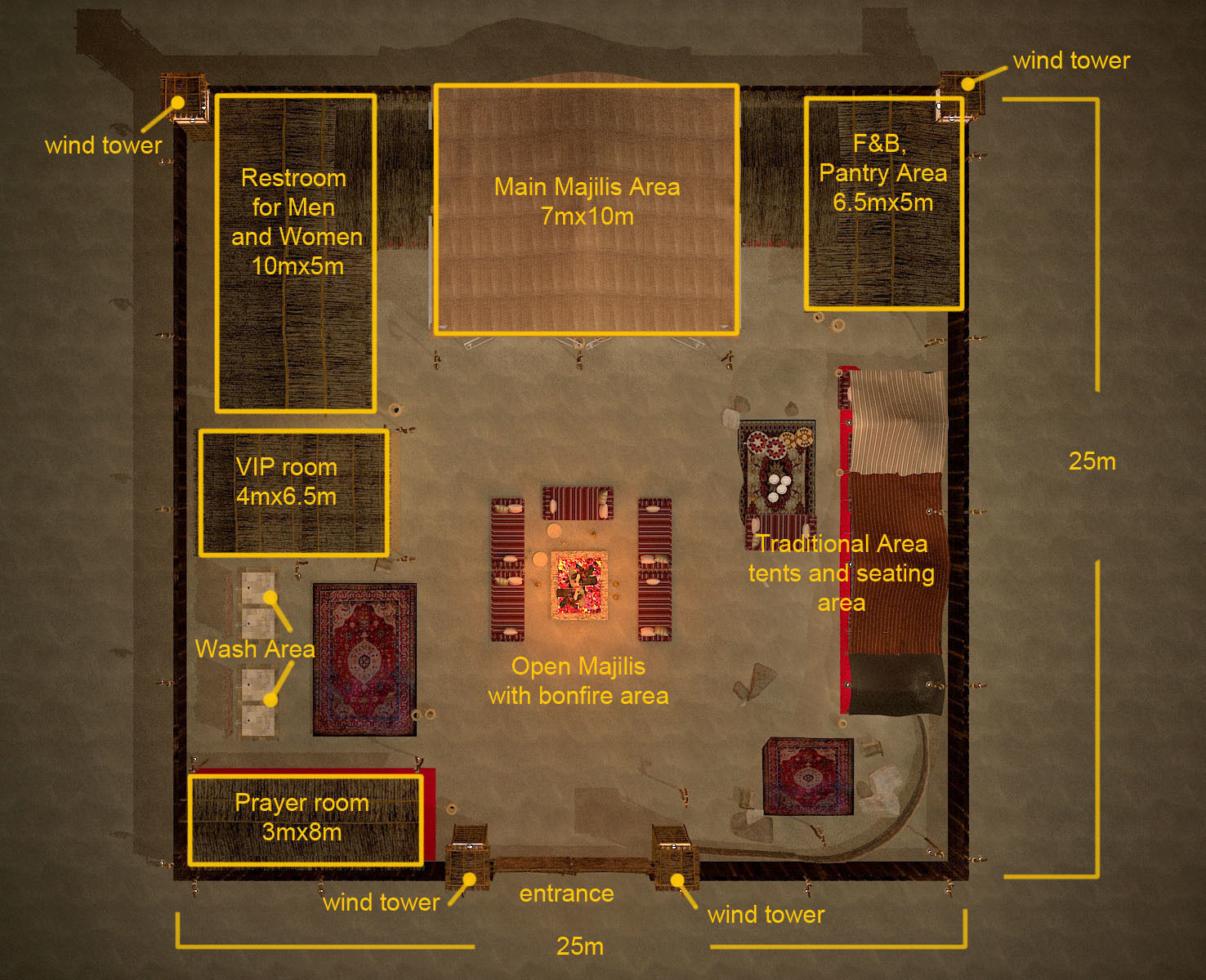 traditional arabic desert safari camp  3D model_16