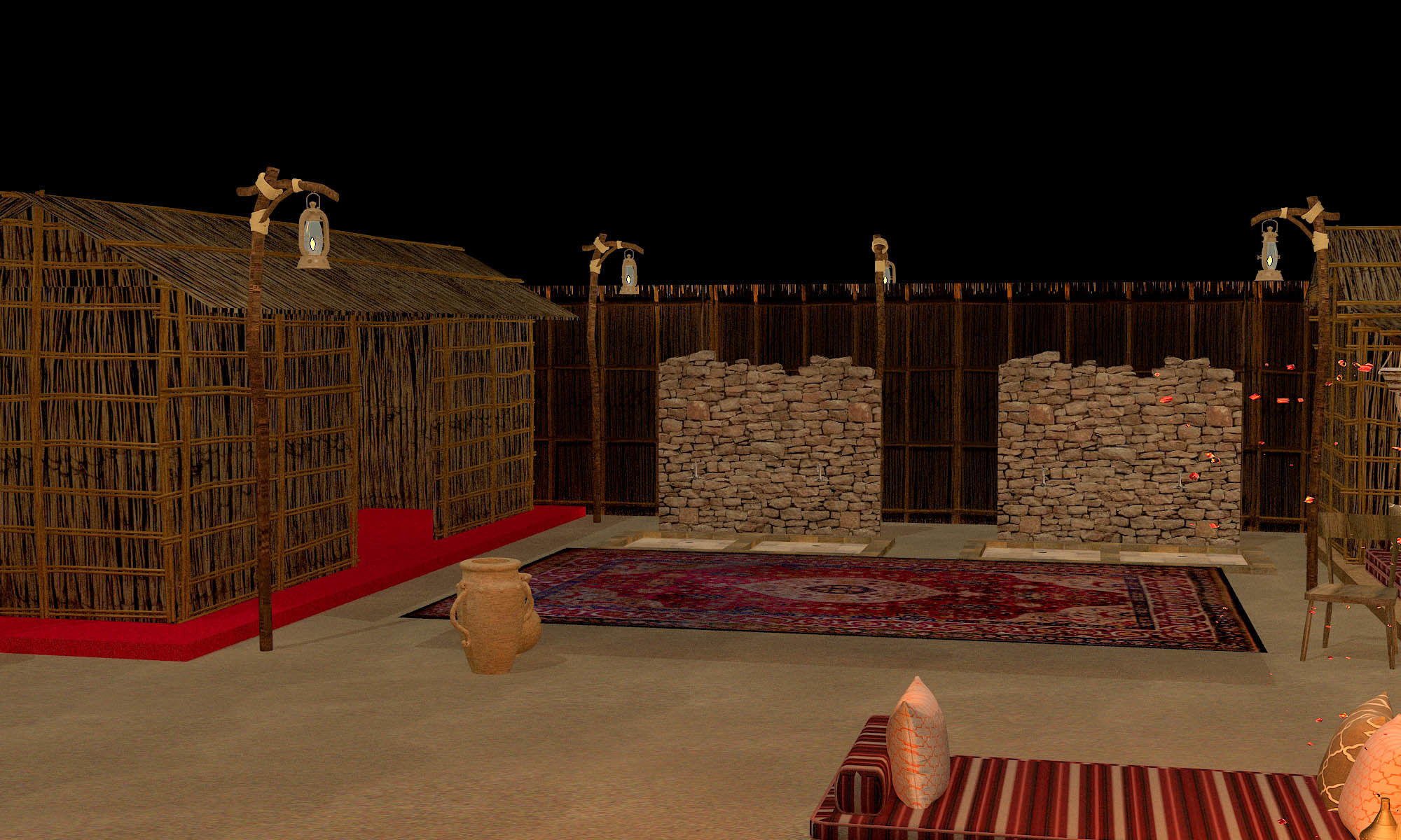 traditional arabic desert safari camp  3D model_36