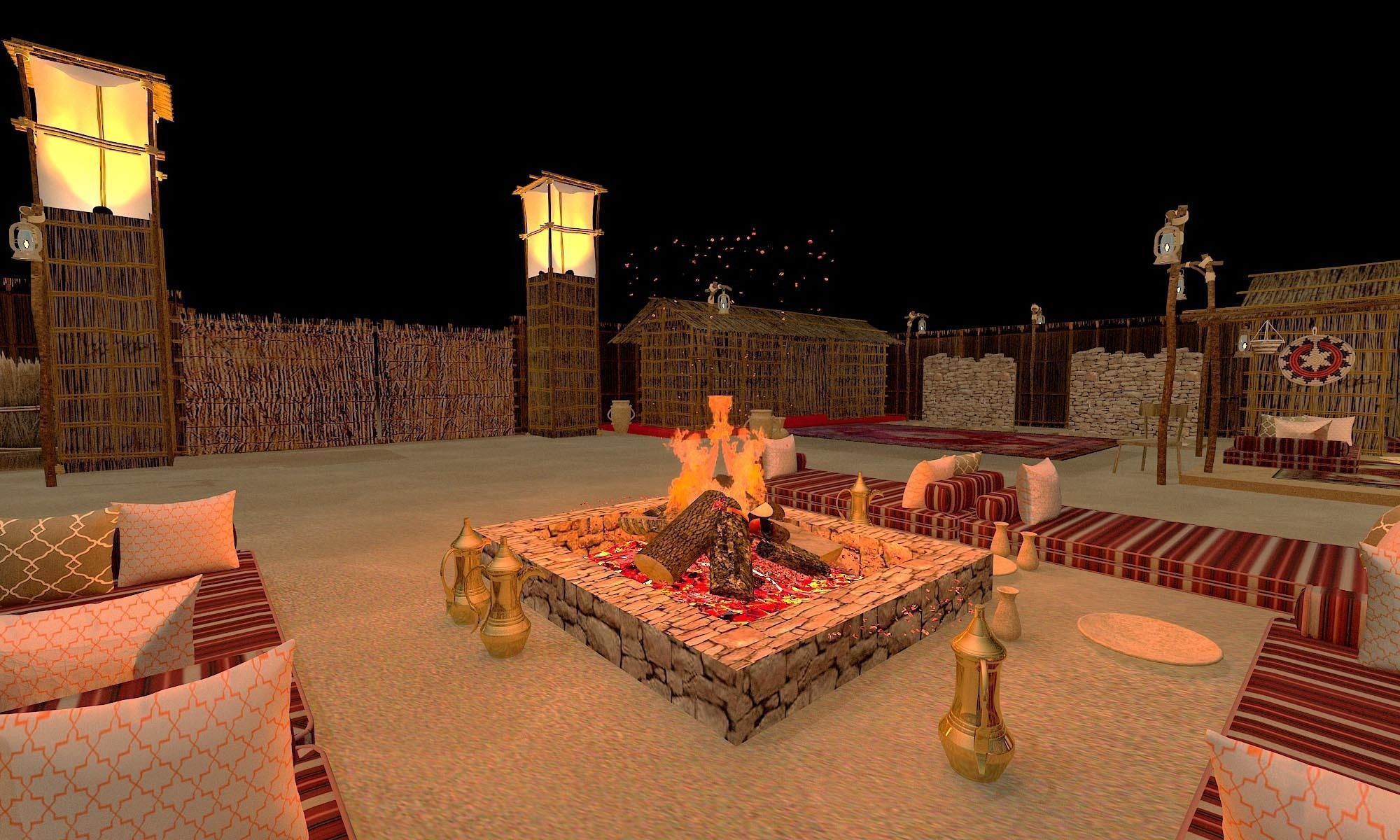 traditional arabic desert safari camp  3D model_47