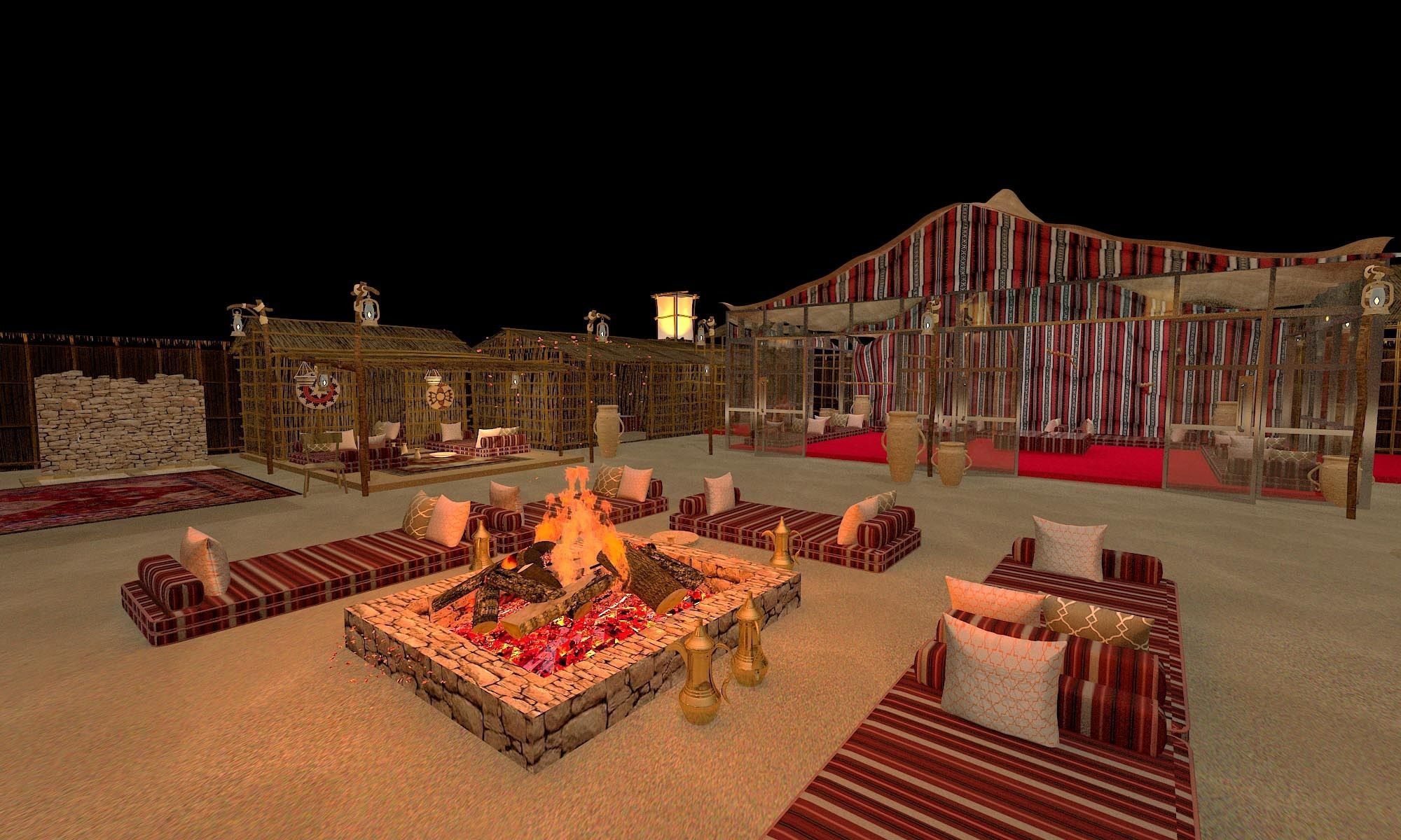 traditional arabic desert safari camp  3D model_43