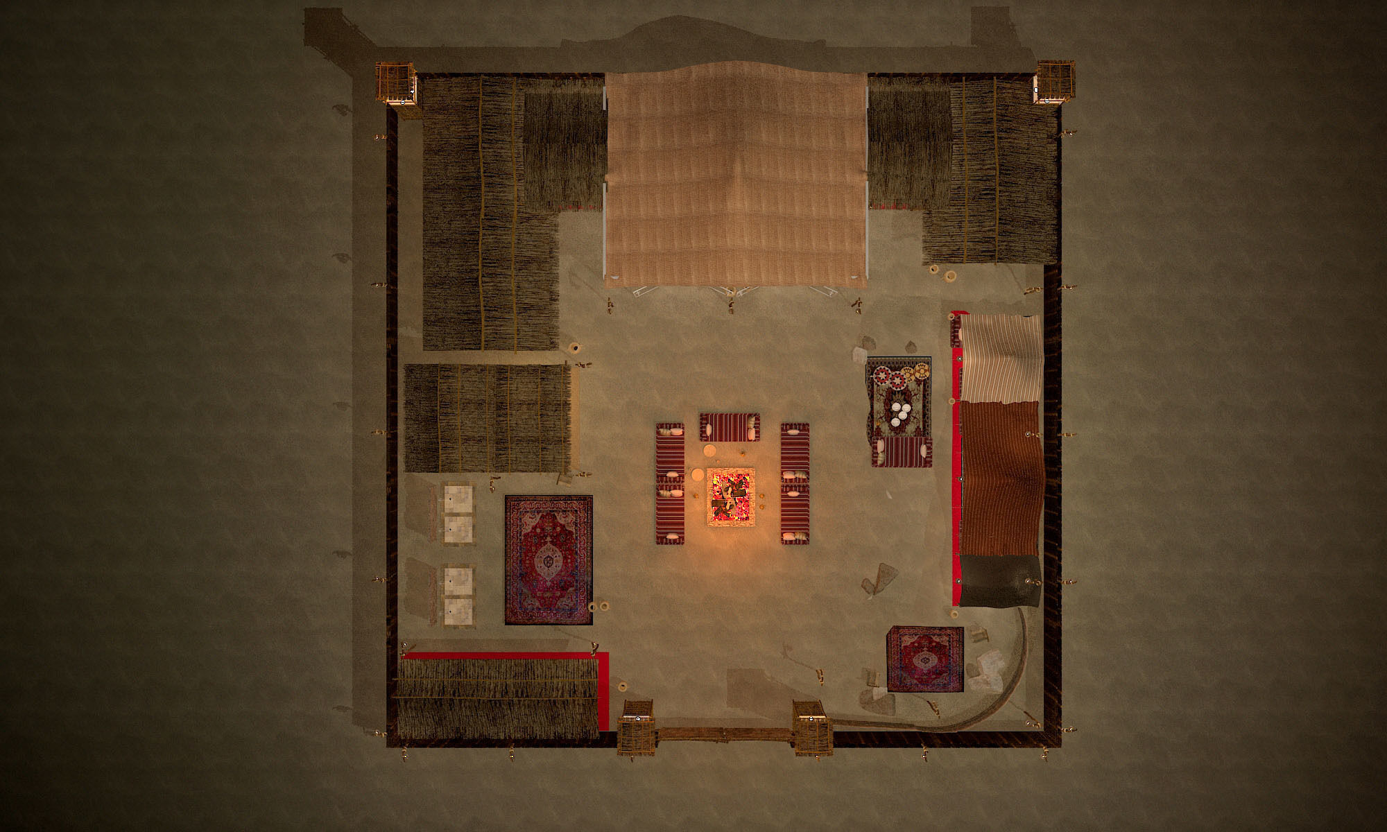 traditional arabic desert safari camp  3D model_27