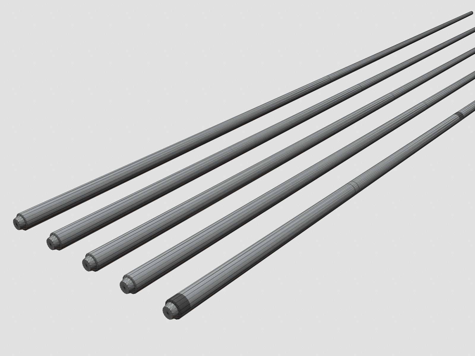 Pool Cues Low-poly 3D model_11
