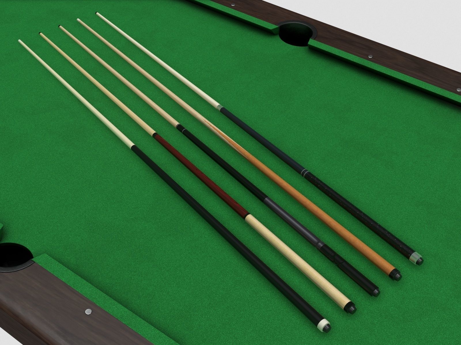 Pool Cues Low-poly 3D model_6