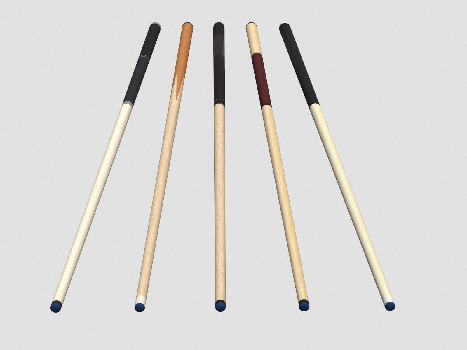 Pool Cues Low-poly 3D model_3