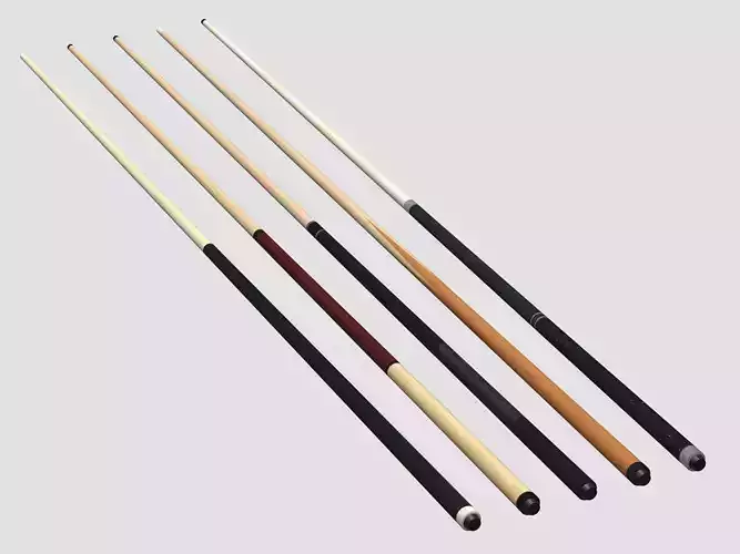 Pool Cues Low-poly 3D model