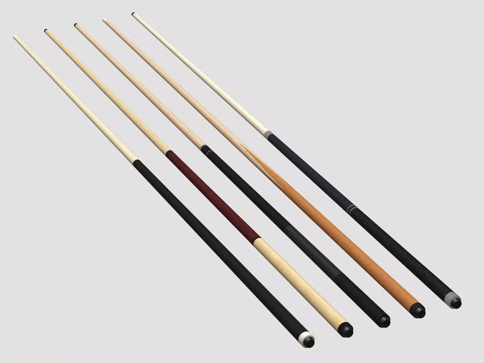 Pool Cues Low-poly 3D model_0