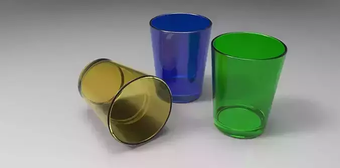 Colored Drinking Glasses Free 3D model