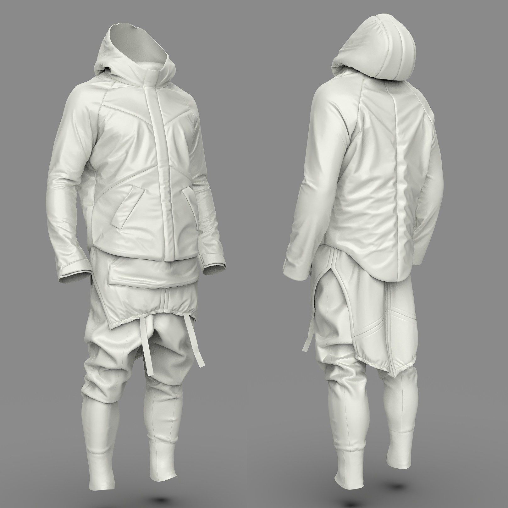 Puffer Pants - Trousers 3D model_7