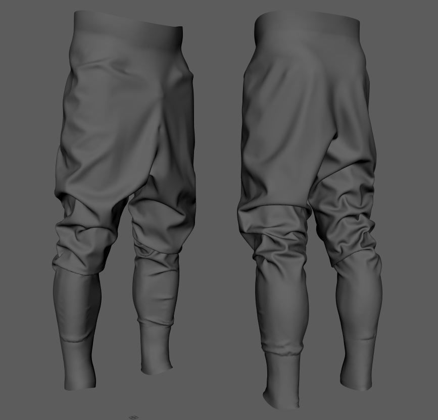 Puffer Pants - Trousers 3D model_1