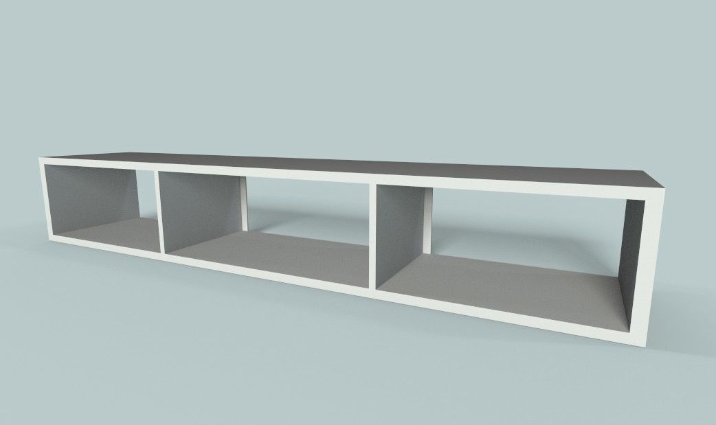 Coffee Table-Shelf Low-poly 3D model_2