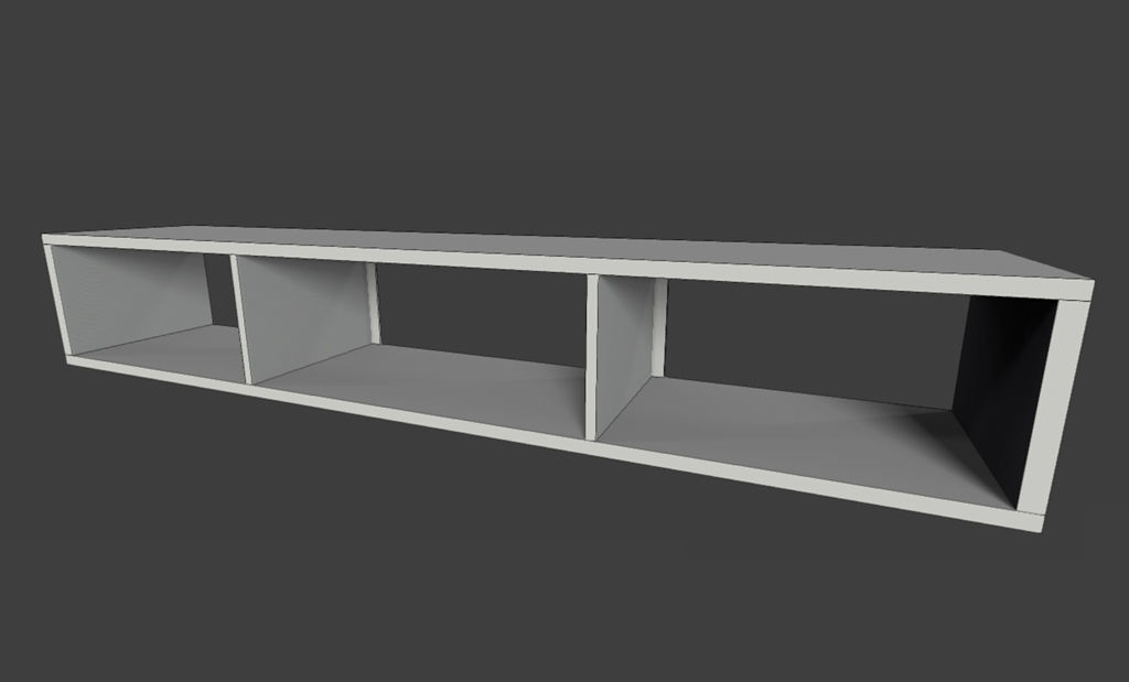 Coffee Table-Shelf Low-poly 3D model_4