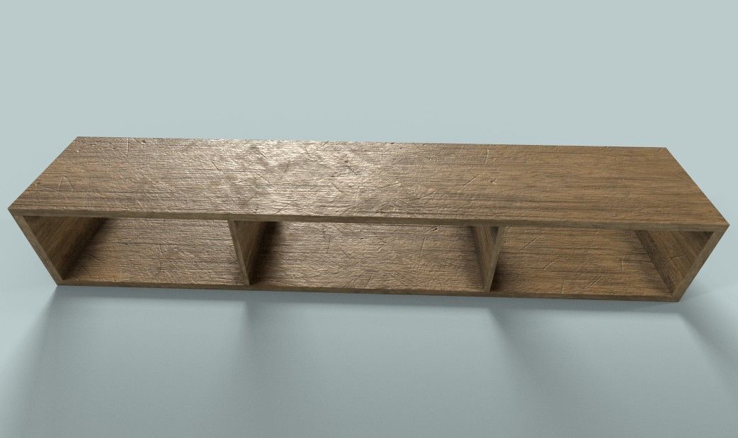Coffee Table-Shelf Low-poly 3D model_1