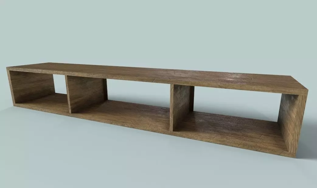 Coffee Table-Shelf Low-poly 3D model_0