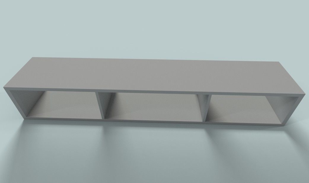 Coffee Table-Shelf Low-poly 3D model_3