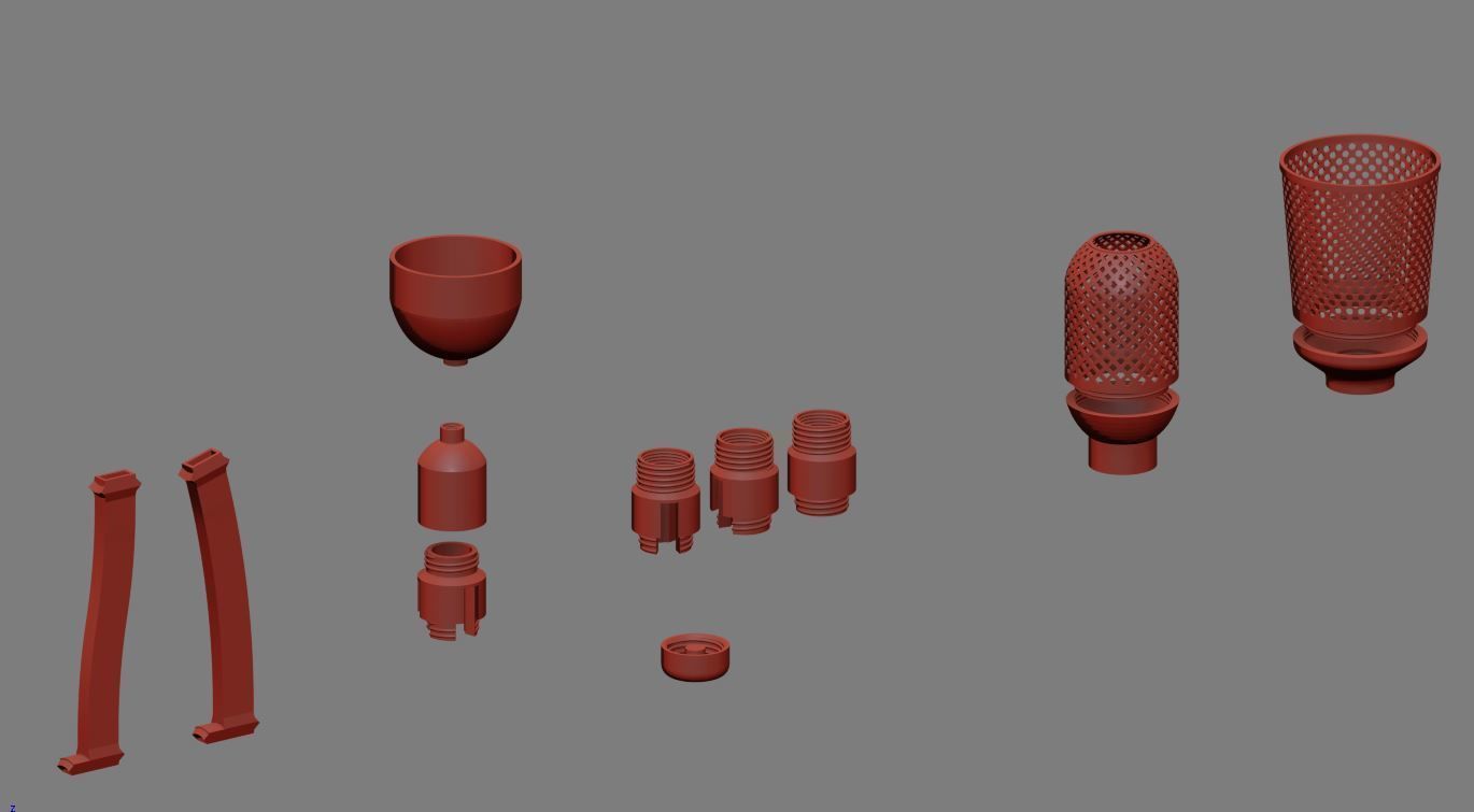 Chandelier Lamp modular E-14 3d print 3D print model_2