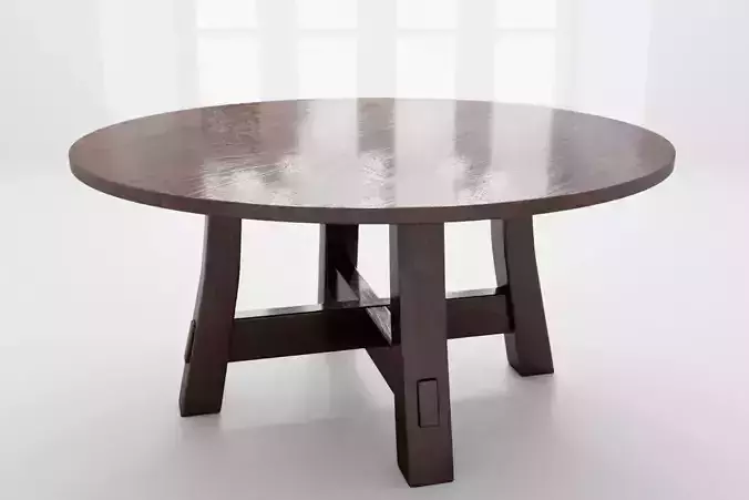 Round  wooden table