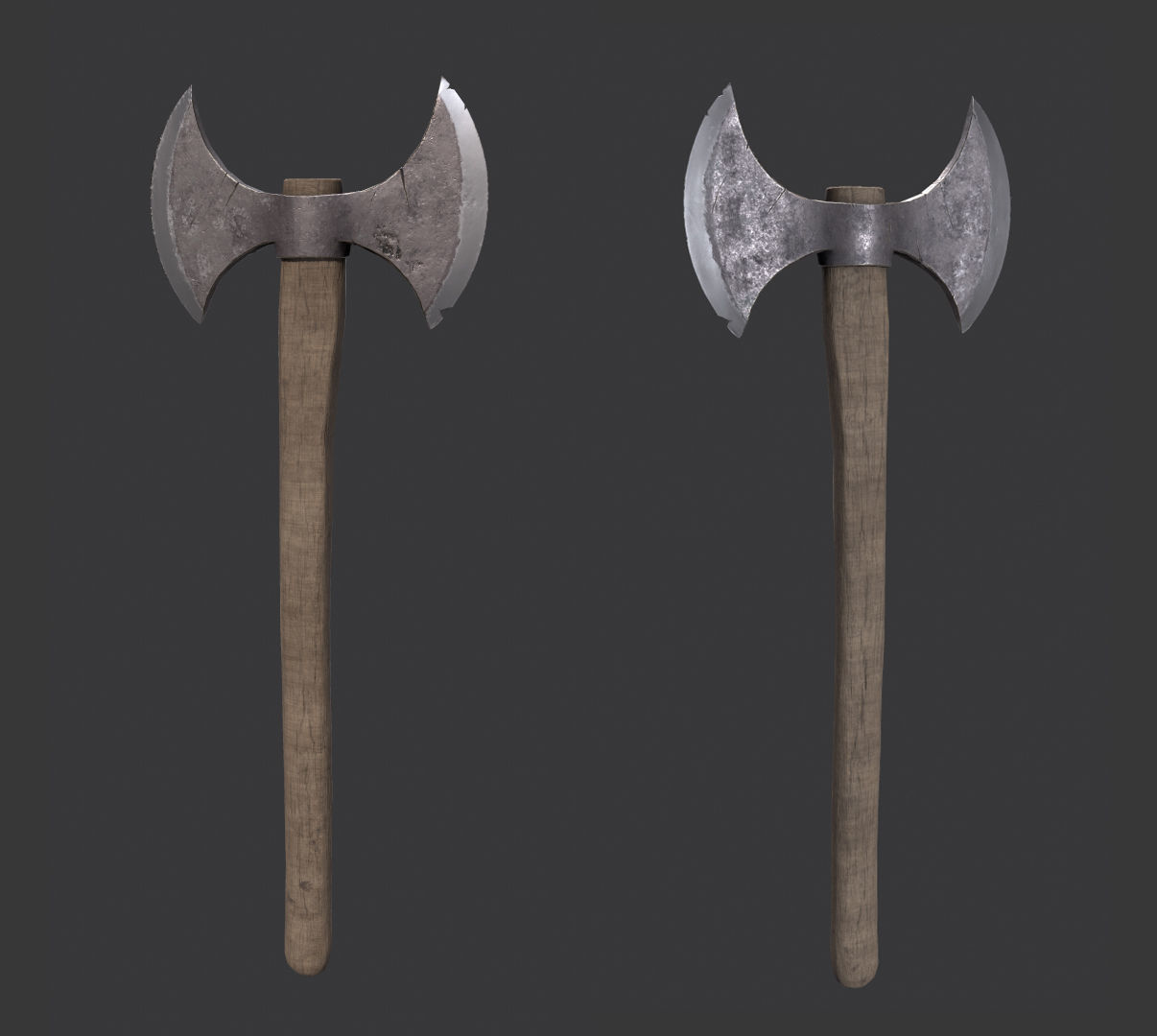 Battle ax Free low-poly 3D model_1