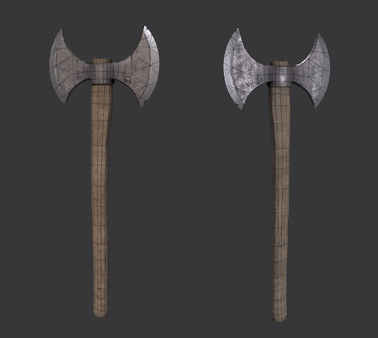 Battle ax Free low-poly 3D model_2