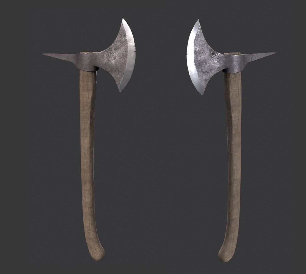 Battle ax Free low-poly 3D model_4